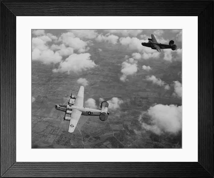 Framed Print : U.S. Air Force Consolidated B-24 Liberators, medium bombers, in flight over Italy. Ca. 1943-44. World War 2. (BSLOC_2014_6_6)