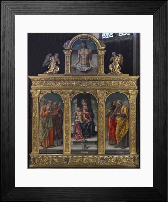 Framed Print : Vivarinis Polyptych, by Bartolomeo Vivarini, 1487, 15th Century, oil on canvas, - Italy, Veneto, Venice, Santa Maria Gloriosa dei Frari Basilica. All