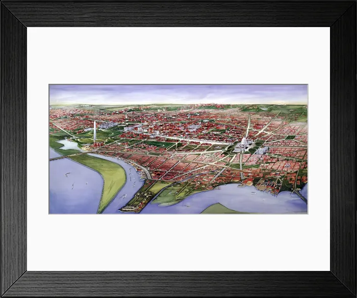 Framed Print : Washington, D.C. Bird's-eye view of the District of Columbia. 1901 Framed Print : Washington, D.C. Bird's-eye view of the District of Columbia. 1901