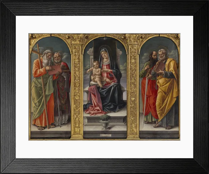 Framed Print : Vivarinis Polyptych, by Bartolomeo Vivarini, 1487, 15th Century, oil on canvas, - Italy, Veneto, Venice, Santa Maria Gloriosa dei Frari Basilica. Detail
