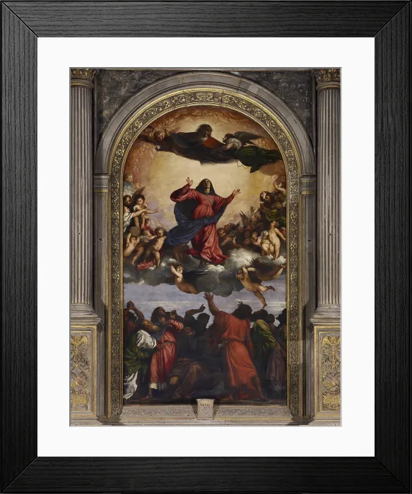 Framed Print : The Assumption of the Virgin, by Tiziano Vecellio known as Titian, 1516 - 1518, 16th Century, oil on panel, cm 690 x 360 - Italy, Veneto, Venice