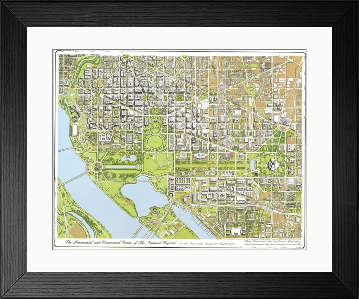 Framed Print : Washington, D.C. Three-dimensional view of the District of Columbia. 1996 Framed Print : Washington, D.C. Three-dimensional view of the District of Columbia. 1996