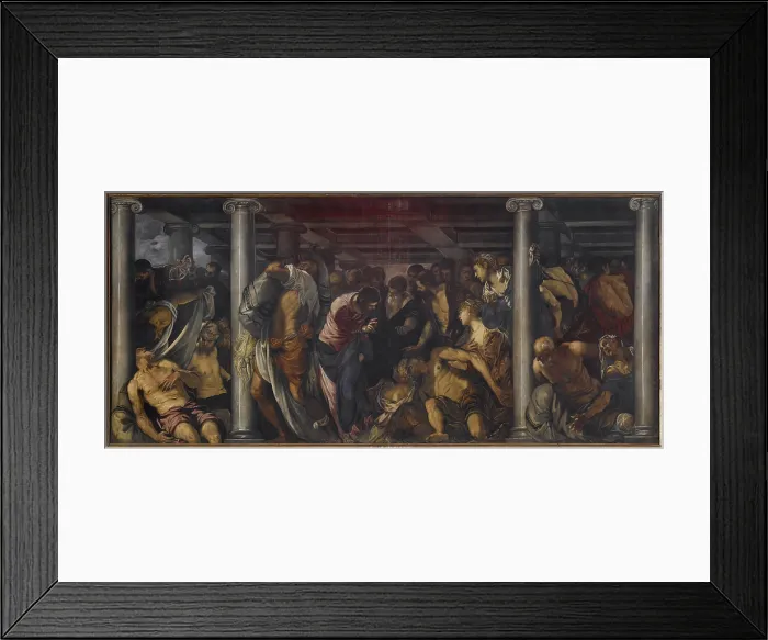 Framed Print : The Probatica Piscine, by Jacopo Robusti known as Tintoretto, 1559 about, 16th Century, oil on canvas, cm 238 x 560 - Italy, Veneto, Venice, San Rocco Church. All Framed Print : The Probatica Piscine, by Jacopo Robusti known as Tintoretto, 1559 about, 16th Century, oil on canvas, cm 238 x 560 - Italy, Veneto, Venice, San Rocco Church. All