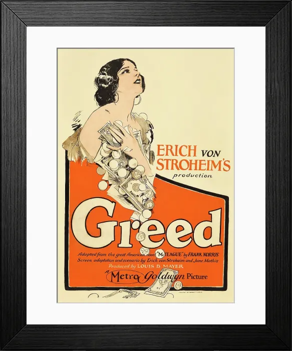 Framed Print : GREED, Zasu Pitts on window card, 1924