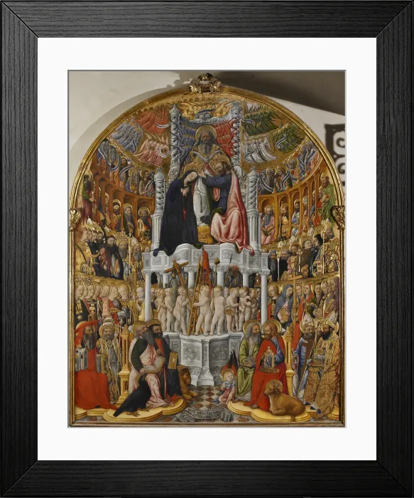 Framed Print : Coronation of the Virgin, by Antonio Vivarini, 1444, 15th Century, panel, - Italy, Veneto, Venice, San Pantaleone Church. All