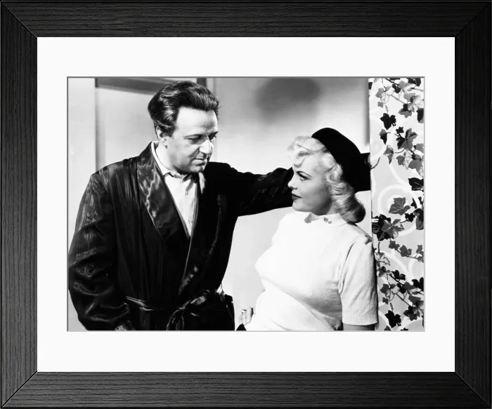 Framed Print : STRANGE FASCINATION, from left: Hugo Haas, Cleo Moore, 1952