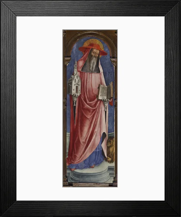 Framed Print : Sts Jerome, Bernardine of Siena and Louis of Toulouse, by Antonio Vivarini, 1480, 15th Century, tempera on panel, - Italy, Veneto, Venice, San Francesco della Vigna Church