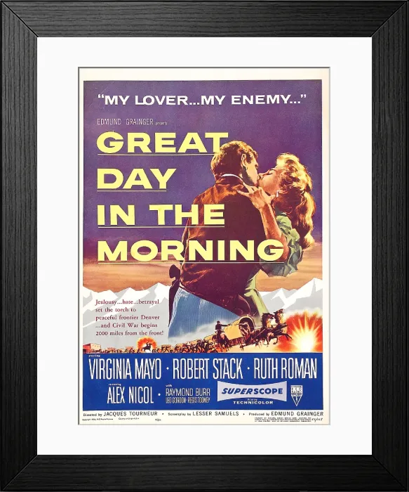 Framed Print : GREAT DAY IN THE MORNING, US poster, Robert Stack, Virginia Mayo, 1956