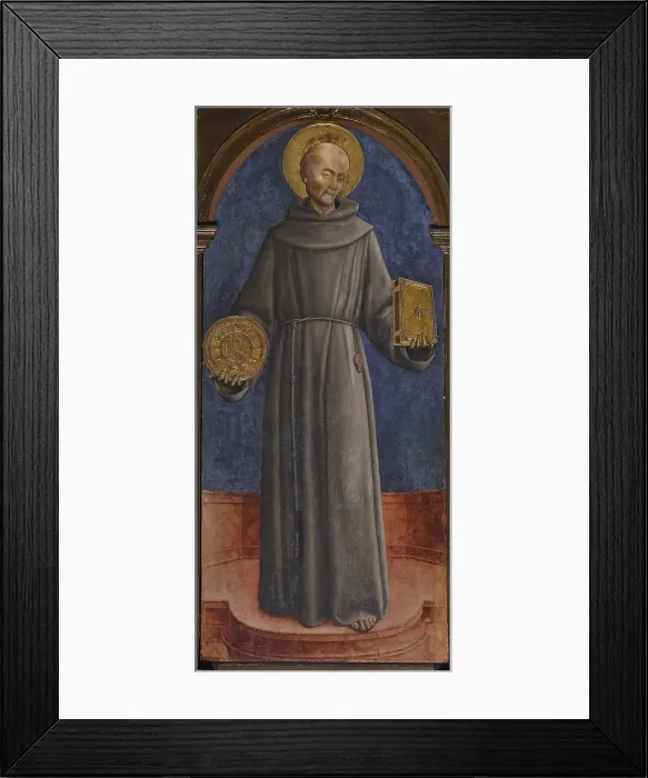 Framed Print : Sts Jerome, Bernardine of Siena and Louis of Toulouse, by Antonio Vivarini, 1480, 15th Century, tempera on panel, - Italy, Veneto, Venice, San Francesco della Vigna Church