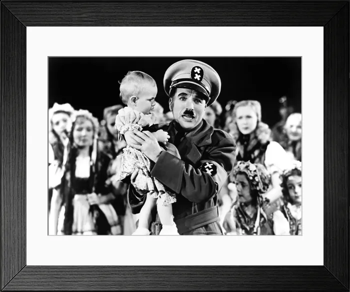 Framed Print : THE GREAT DICTATOR, right: Charlie Chaplin, 1940