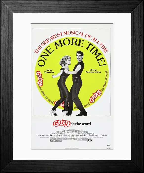 Framed Print : GREASE, US poster, from left: Olivia Newton-John, John Travolta, 1978, Paramount / courtesy Everett Collection