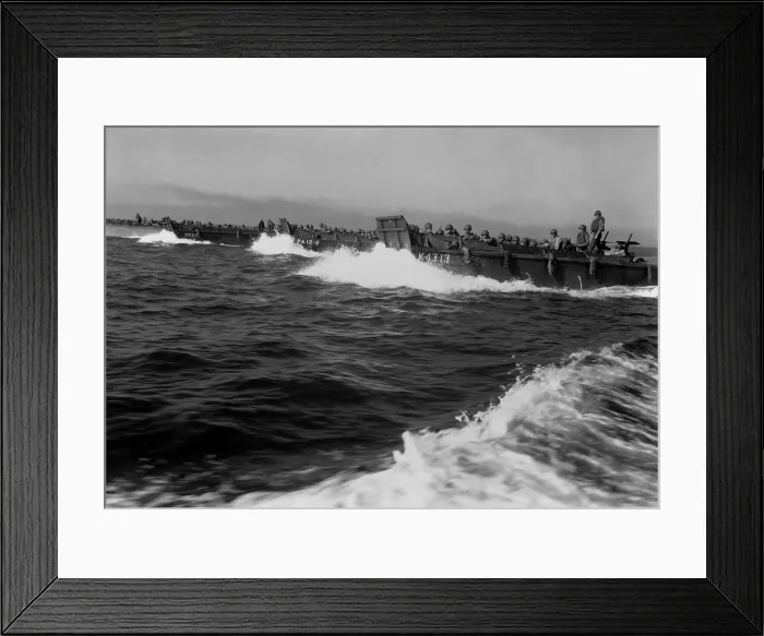 Framed Print : Landing barges, in Lingayen Gulf, carry the first wave of U.S. invaders to the beaches of Luzon. Jan 9. 1945 Framed Print : Landing barges, in Lingayen Gulf, carry the first wave of U.S. invaders to the beaches of Luzon. Jan 9. 1945