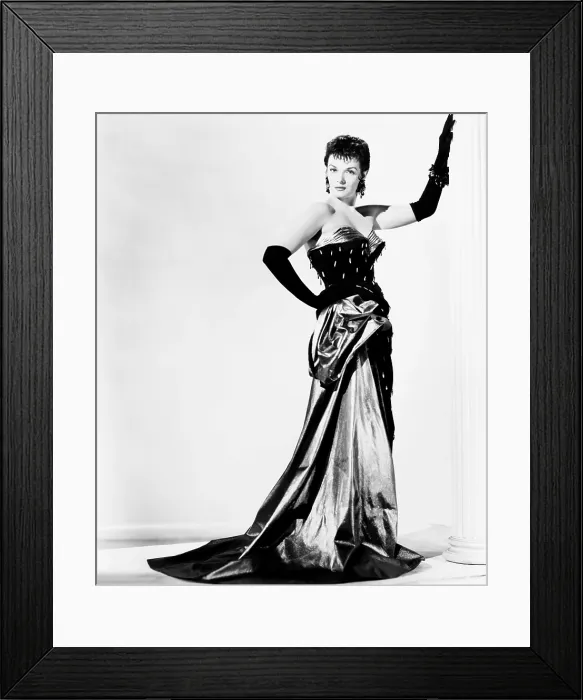 Framed Print : GENTLEMEN MARRY BRUNETTES, Jane Russell, in a gown by William Travilla, 1955