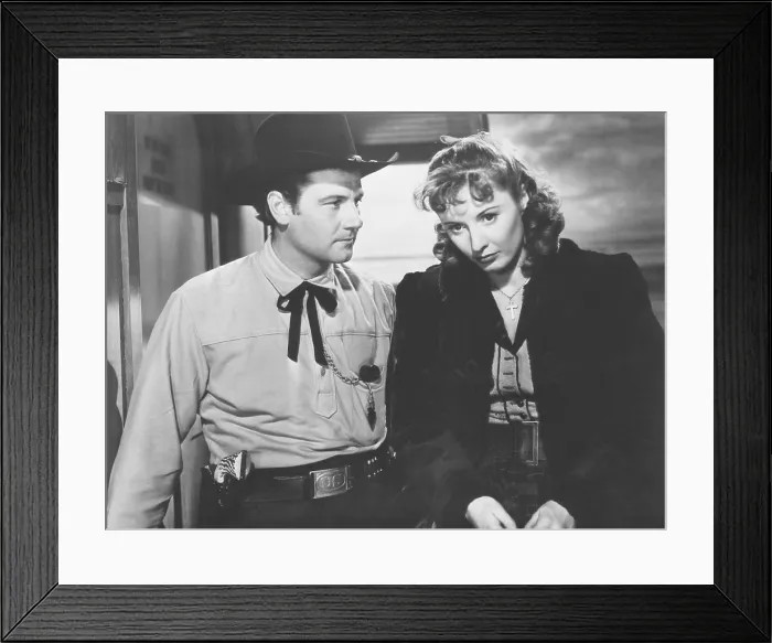 Framed Print : UNION PACIFIC, from left: Joel McCrea, Barbara Stanwyck, 1939