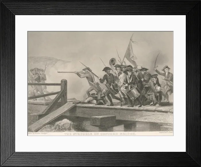 Framed Print : American Revolution, Battle of Concord Bridge, April 19, 1775 Framed Print : American Revolution, Battle of Concord Bridge, April 19, 1775