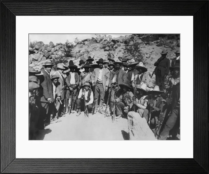 Framed Print : General Pascual Orozco and his staff in the camp in northern Mexico. He was commander of Maderos Constitutionalists in the Mexican Revolution in 1911 (BSLOC_2016_13_19.jpg ) Framed Print : General Pascual Orozco and his staff in the camp in northern Mexico. He was commander of Maderos Constitutionalists in the Mexican Revolution in 1911 (BSLOC_2016_13_19.jpg )