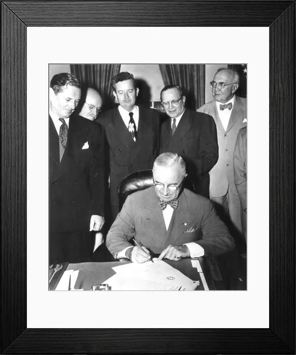 Framed Print : President Harry Truman signs the American Housing Act of 1949, on July 12, 1949 Framed Print : President Harry Truman signs the American Housing Act of 1949, on July 12, 1949