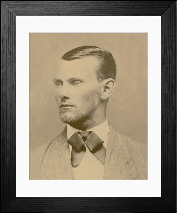 Framed Print : Jesse James is among the most famous American outlaws of the 19th century. As leader of the James-Younger Gang, he held up banks and robbed trains