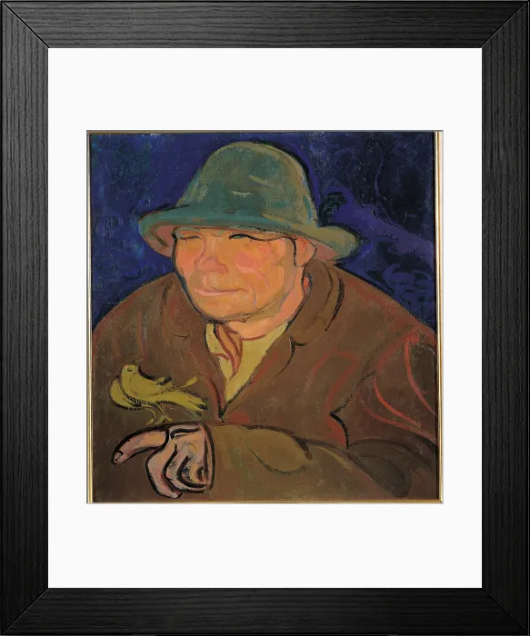 Framed Print : The Man with the Canary, by Gino Rossi, 1913, 20th Century, cm 53 x 50 - Italy, Lombardy, Milan, private collection. All