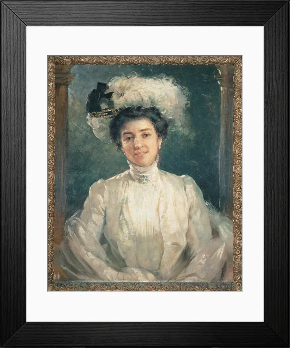 Framed Print : Portrait of Lady, by Edgardo Saporetti, 1890 - 1900, 19th Century, - Italy, Emilia Romagna, Ravenna, Public Picture Gallery