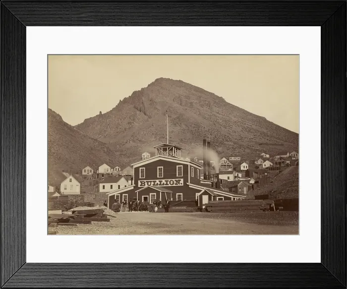 Framed Print : Bullion Mine, Virginia City, Nevada, by Carleton Watkins, 1875-1877