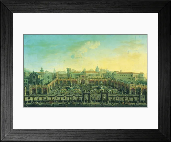 Framed Print : Feast at Largo di Palazzo (Festa al Largo di Palazzo), by Antonio Joli, 18th Century, oil on canvas - Whole artwork view