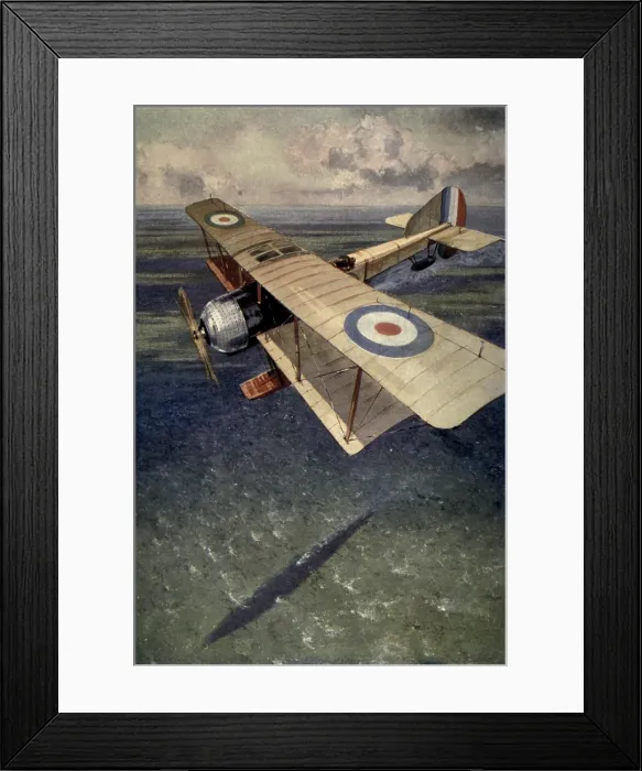 Framed Print : Royal Naval Air Service watching a German submarine from a seaplane in WW1. 1914-18. (BSLOC_2012_4_87) Framed Print : Royal Naval Air Service watching a German submarine from a seaplane in WW1. 1914-18. (BSLOC_2012_4_87)
