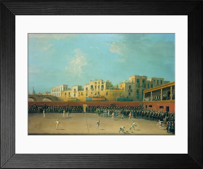 Framed Print : The Game of Palla a Bracciale (Il gioco della palla a bracciale), by Antonio Joli, 18th Century, oil on canvas - Detail