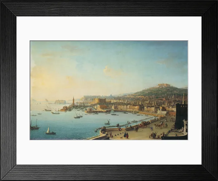 Framed Print : Naples Seen form the Easter Coast (Napoli dalla zona orientale), by Antonio Joli, 18th Century, oil on canvas - Whole artwork view