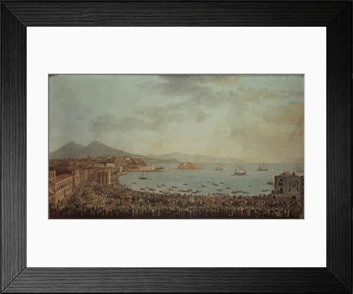 Framed Print : Royal Procession in Piedigrotta (Corteo reale a Piedigrotta), by Antonio Joli, 18th Century, oil on canvas - Whole artwork view