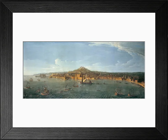 Framed Print : Naples seen from the Sea (Napoli dal mare), by Antonio Joli, 18th Century, oil on canvas - Whole artwork view Framed Print : Naples seen from the Sea (Napoli dal mare), by Antonio Joli, 18th Century, oil on canvas - Whole artwork view
