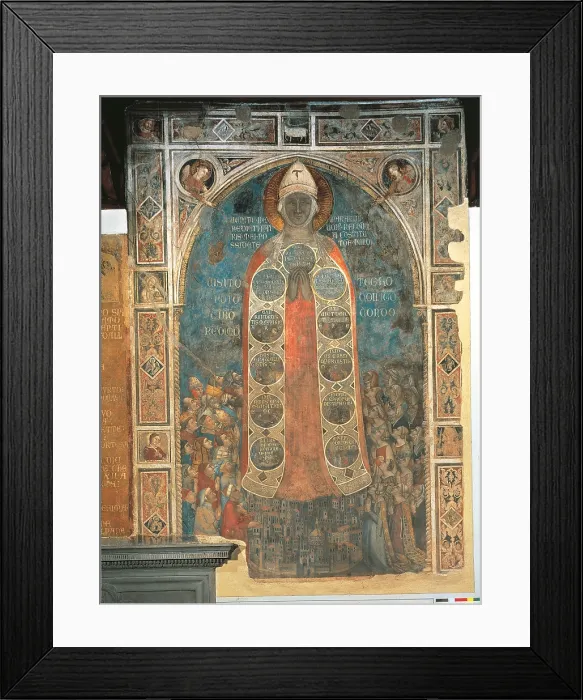 Framed Print : Madonna of Mercy, by circle of Bernardo Daddi, 1342, 14th Century, fresco, - Italy, Tuscany, Florence, Bigallo Museum. All Framed Print : Madonna of Mercy, by circle of Bernardo Daddi, 1342, 14th Century, fresco, - Italy, Tuscany, Florence, Bigallo Museum. All