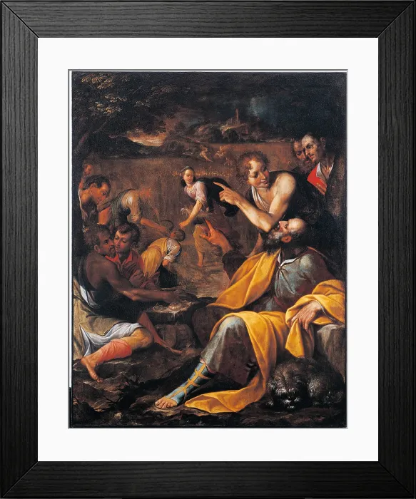 Framed Print : The Parable of the Reapers, by Camillo Procaccini, 1620 - 1620 about, 17th Century, oil on canvas, cm 140 x 180 - Italy, Lombardy, Milan, Archbishops Palace. All