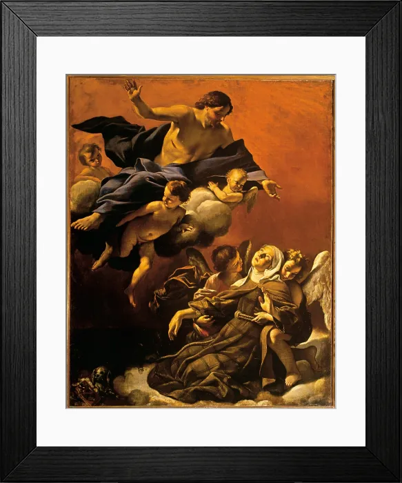 Framed Print : Ecstasy of St. Margaret of Cortona, by Lanfranco Giovanni, 17th Century, 1622, oil on canvas, - Italy, Tuscany, Florence, Palazzo Pitti, Palatine Gallery