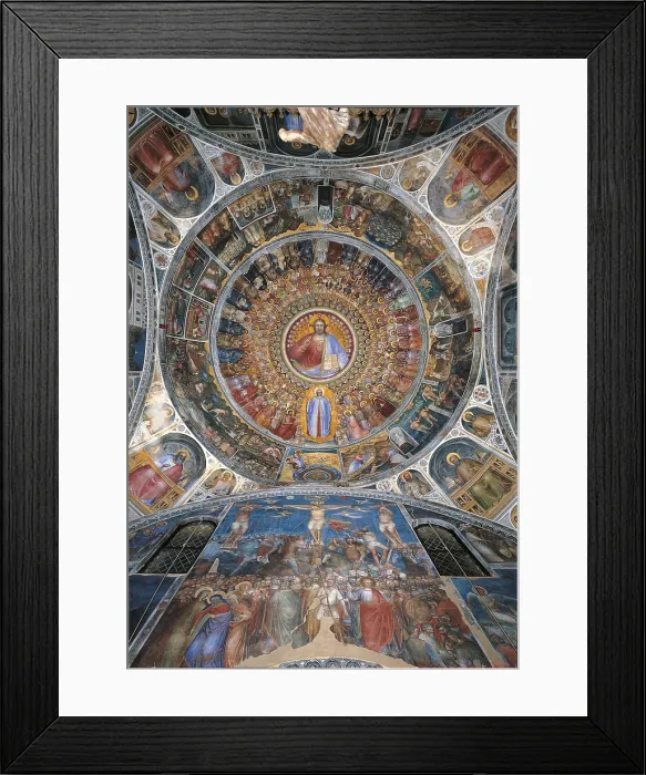 Framed Print : Paradise. Domed vault of the Baptistery, by Giusto Padovano Giusto de Menabuoi, 1370 - 1379 about, 14th Century, fresco, - Italy, Veneto, Padua, Duomo, Baptistery Framed Print : Paradise. Domed vault of the Baptistery, by Giusto Padovano Giusto de Menabuoi, 1370 - 1379 about, 14th Century, fresco, - Italy, Veneto, Padua, Duomo, Baptistery