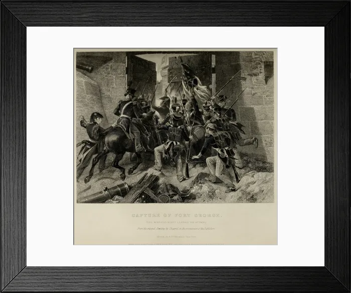 Framed Print : Capture of Fort George. Col. Winfred Scott lead Americans to defeat British forces and captured the Fort George in Upper Canada. May 27 1813 Framed Print : Capture of Fort George. Col. Winfred Scott lead Americans to defeat British forces and captured the Fort George in Upper Canada. May 27 1813