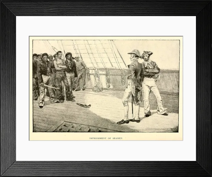 Framed Print : Impressment of American seaman by the British Navy