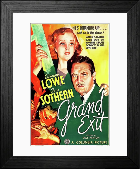 Framed Print : GRAND EXIT, US poster art, from top: Ann Sothern, Edmund Lowe, 1935 Framed Print : GRAND EXIT, US poster art, from top: Ann Sothern, Edmund Lowe, 1935