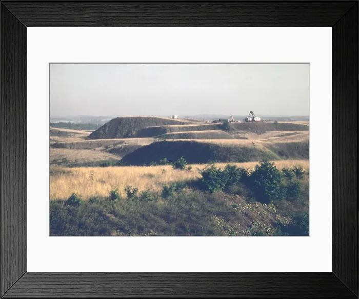 Framed Print : Coal strip mined land in Athens County Ohio. July 1974