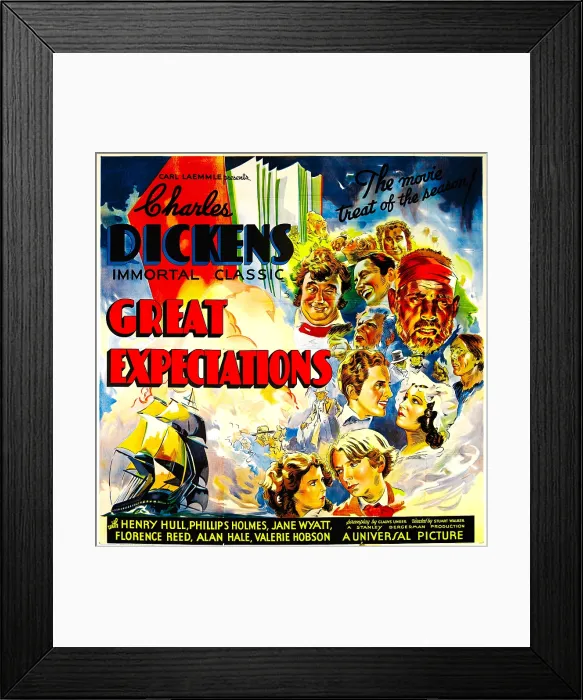 Framed Print : GREAT EXPECTATIONS, center top right: Henry Hull, bottom right: George Breakston, Phillips Holmes (left underneath Hull), 1934 Framed Print : GREAT EXPECTATIONS, center top right: Henry Hull, bottom right: George Breakston, Phillips Holmes (left underneath Hull), 1934