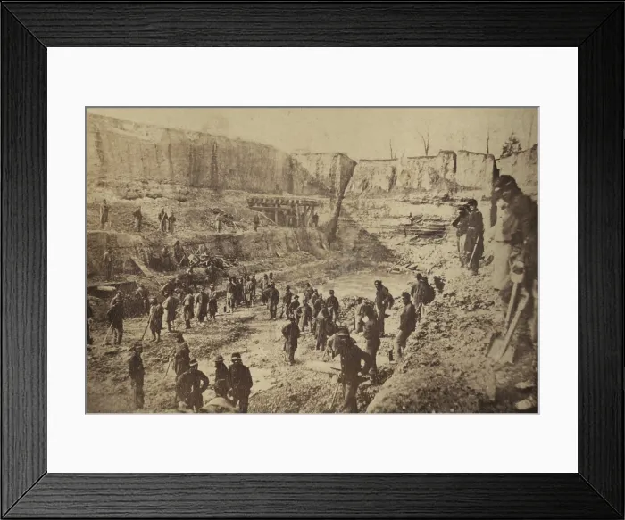 Framed Print : African Americans of the Army of the James, digging a two hundred yard canal at Dutch Gap with shovels, Nov-Dec. 1864 Framed Print : African Americans of the Army of the James, digging a two hundred yard canal at Dutch Gap with shovels, Nov-Dec. 1864