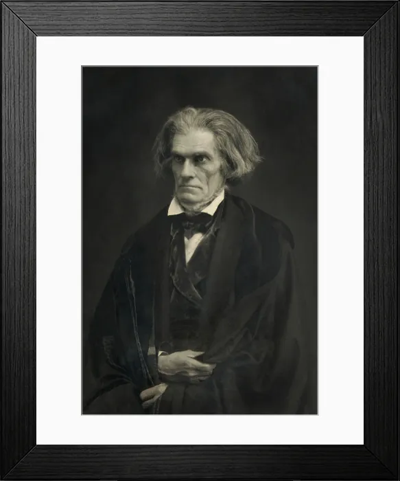 Framed Print : John Calhoun was the leading politician for Southern regional autonomy and slavery. He was one of Great Triumvirate, with Senators Henry Clay and Daniel Webster