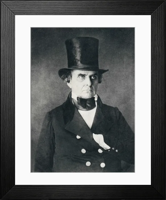 Framed Print : Daniel Webster was a leading Whig party Senator, serving from 1827-1850, with a break from 1841-1845