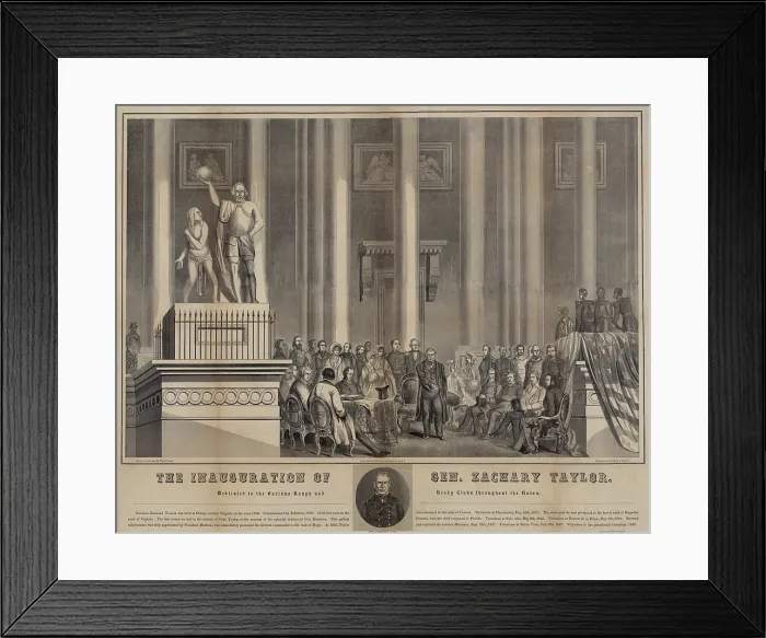 Framed Print : Inauguration of President Zachary Taylor, March 4, 1849. Engraving by William Croome, 1849 (BSLOC_2018_5_149)