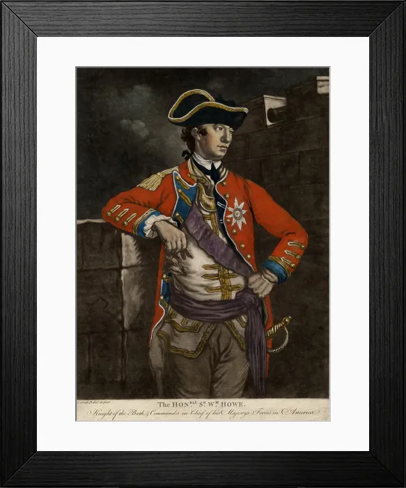 Framed Print : American Revolution, William Howe, Commander in Chief of his Majestys Forces in America, March 1775 through May 1777