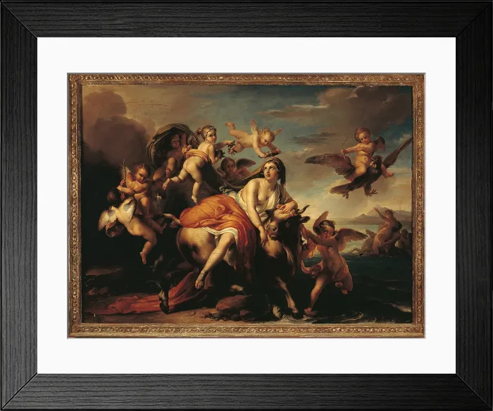 Framed Print : The Rape of Europa, by Francesco Podesti, 1834 - 1834, 19th Century, - Italy, Lazio, Rome, private collection. All