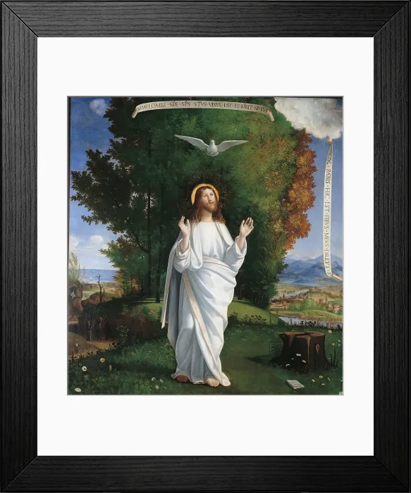 Framed Print : The Transfiguration, by Andrea Previtali (Cordegliaghi), 15th Century - 16th Century, cm 147, 5 x 137, 5 - Italy, Lombardy, Milan, Brera art gallery. Detail