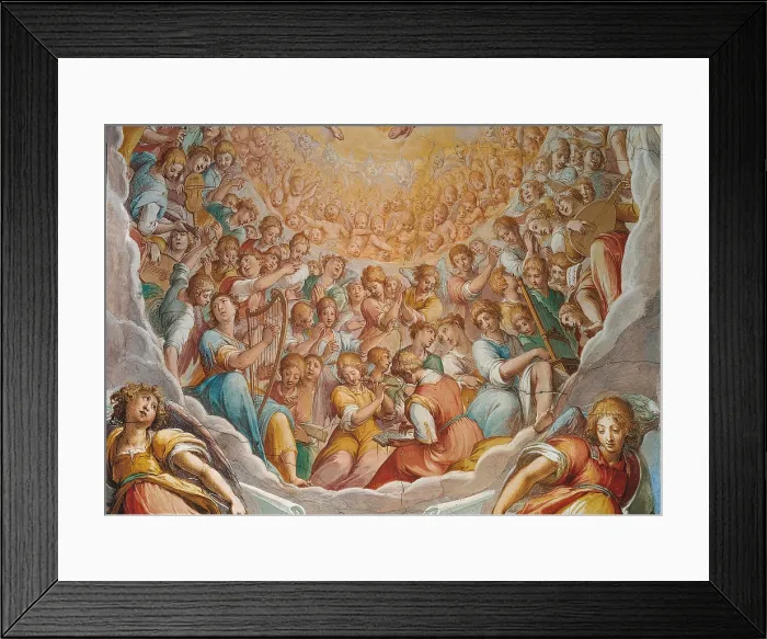 Framed Print : The Glorification of the Most Holy Trinity, by model of Bernardino Poccetti, about, 16th Century, - Italy, Tuscany, Florence, Charterhouse, Apartment of the Prior