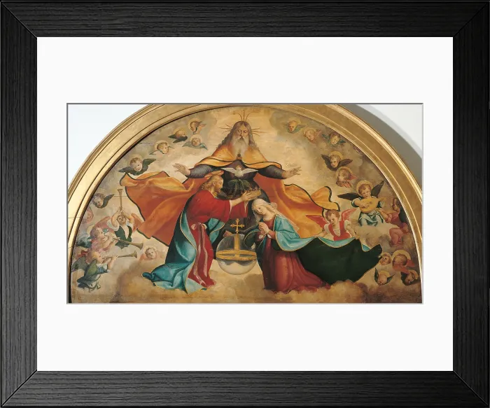 Framed Print : The Coronation of the Virgin Mary, by Andrea Previtali (Cordegliaghi), 15th Century - 16th Century, - Italy, Lombardy, Milan, Brera art gallery