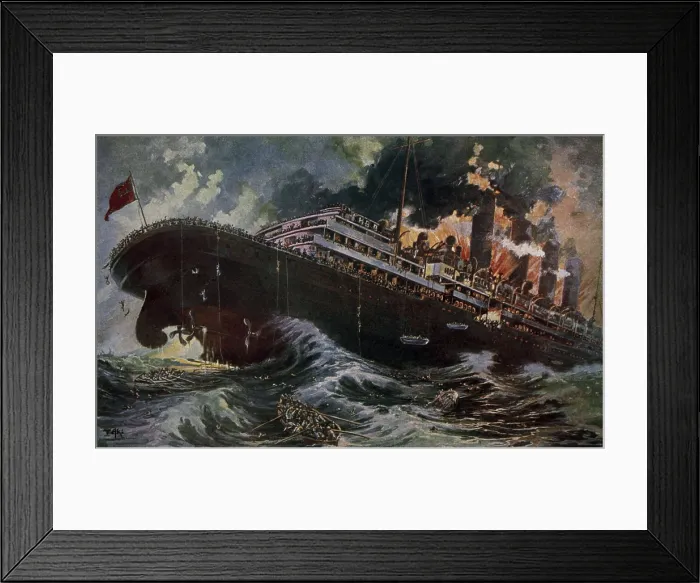 Framed Print : RMS Lusitania torpedoed by a German submarine on May 7, 1915. (BSLOC_2012_4_97) Framed Print : RMS Lusitania torpedoed by a German submarine on May 7, 1915. (BSLOC_2012_4_97)